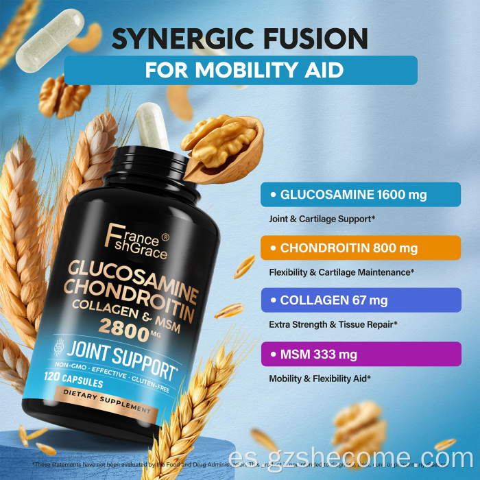 Glucosamina condrotina MSM Collágeno Suplemento de salud articular